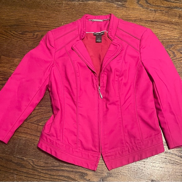Vibrant Pink elegant Women's Blazer size 2 /p 56% cotton - Picture 14 of 15